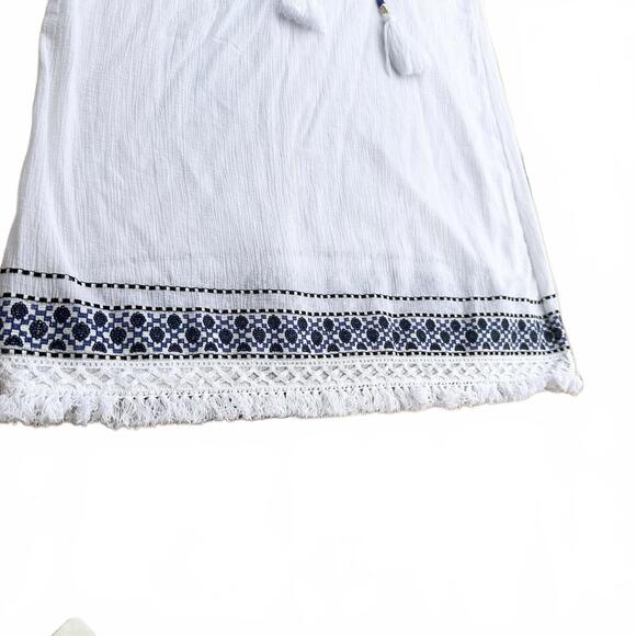 J.crew cotton guazy semi sheer beach cover up dress tassels boho sz s - Picture 6 of 10